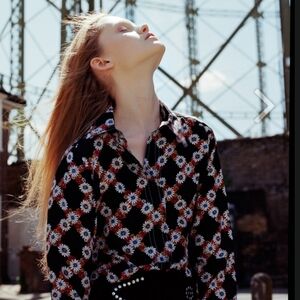 Sandro floral silk blouse US 8